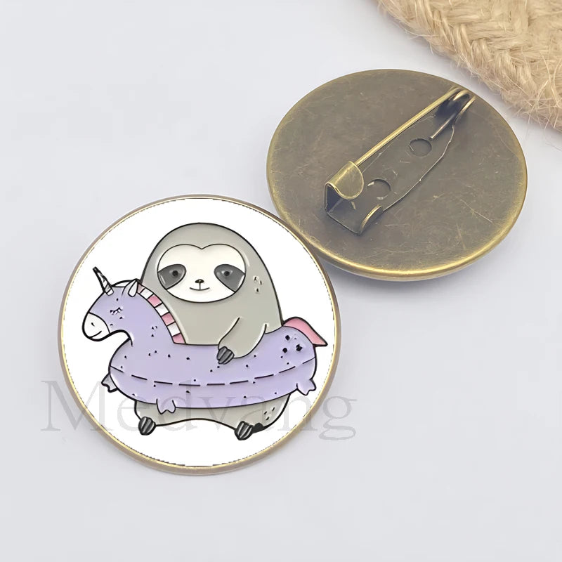 Cute sloth brooch