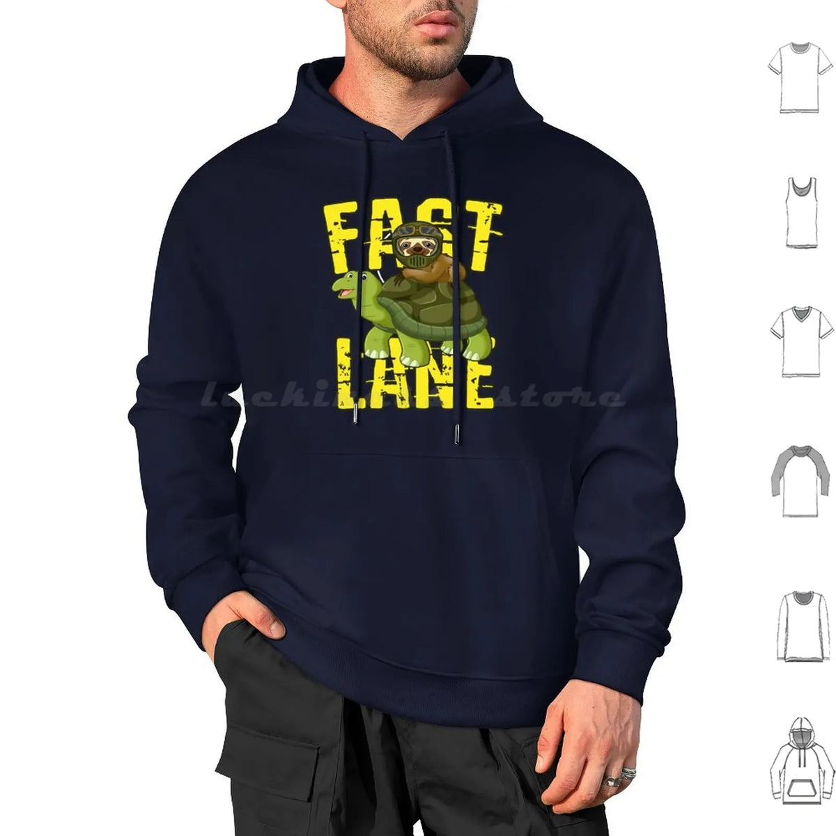 Fast Lane Sloth On Turtle Hoodie