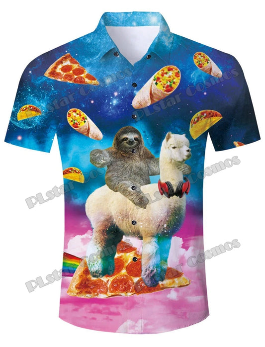 Sloth, Lama & Pizza Galaxy Shirt