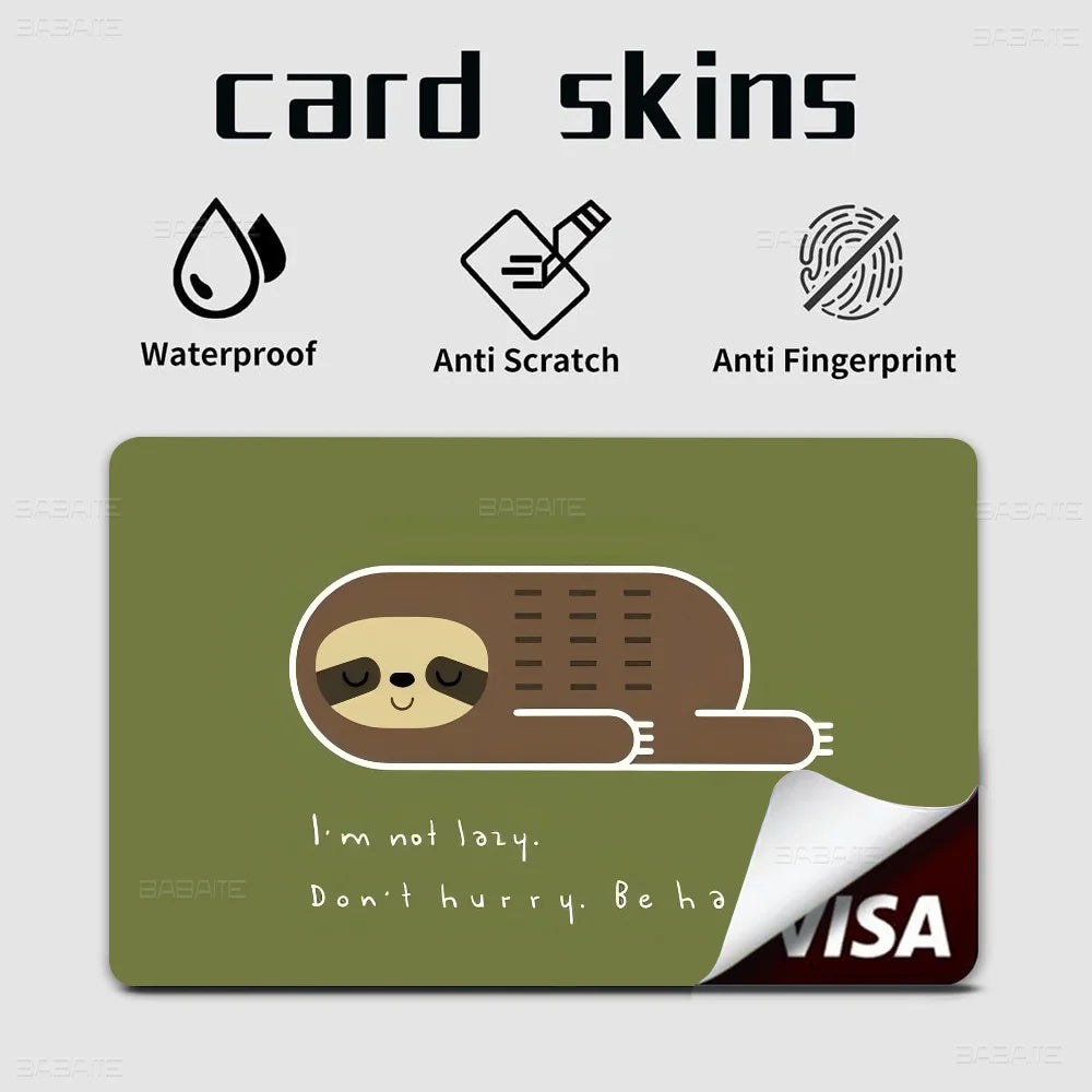 Sloth Sticker To Cover Debit / Credit Cards