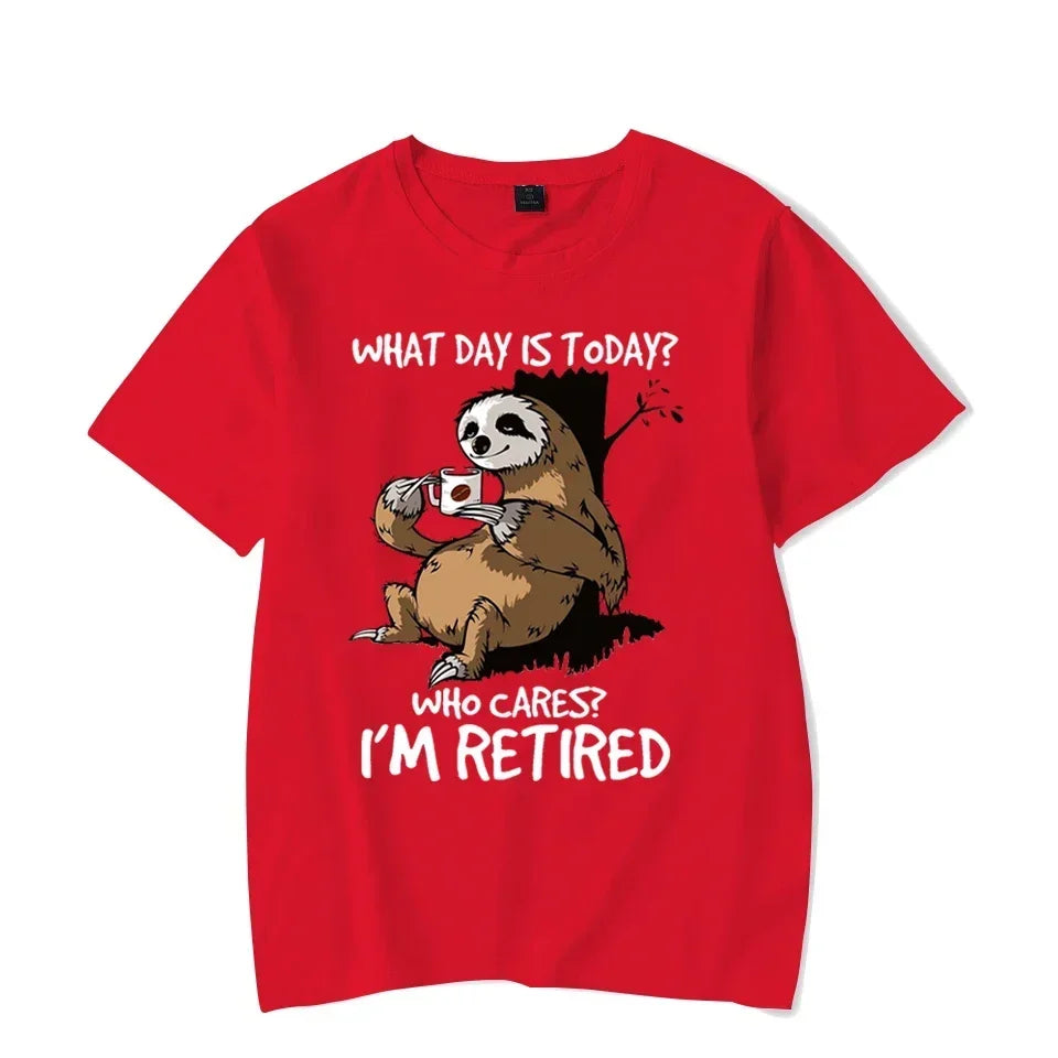 Who Cares I'm Retired Sloth T-shirt