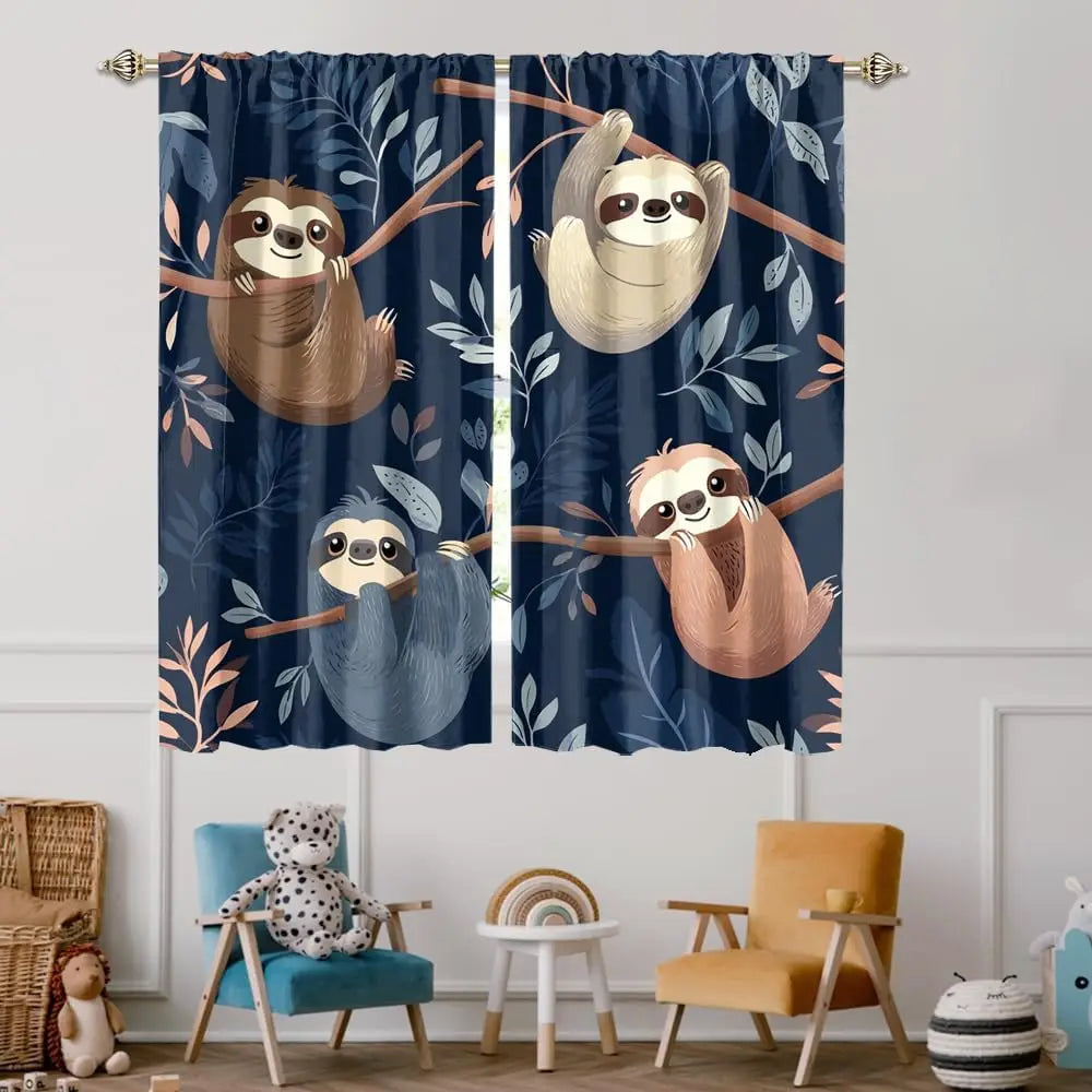 Hanging Sloth Blackout Curtains
