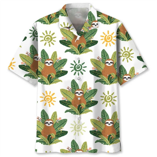 Short Sleeve Sloth Theme Shirt product photo