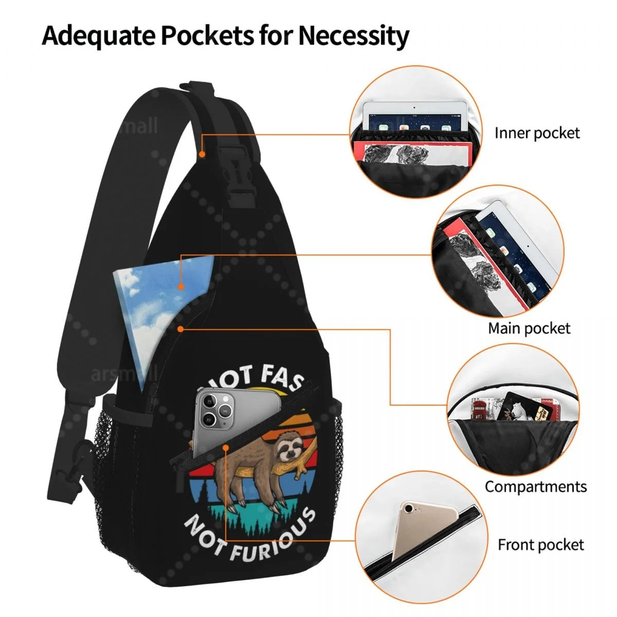 Not Fast Not Furious Sloth Crossbody Bag