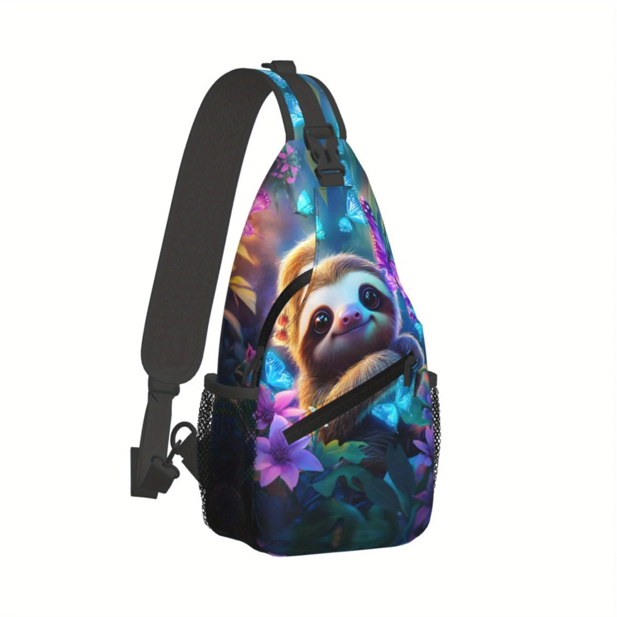 Sloth Butterflies & Flowers Crossbody bag
