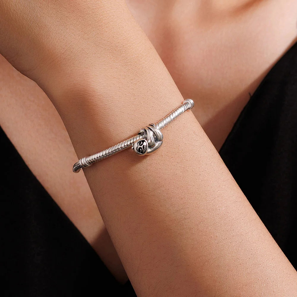 Sterling Silver Cute Sloth Hugging Bead Charm