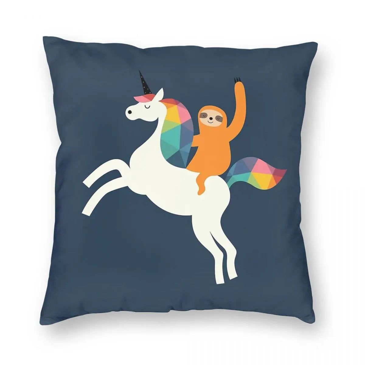 Unicorn & Sloth Cushion Cover