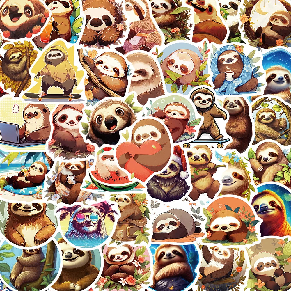 Funny Sloth Anime Stickers