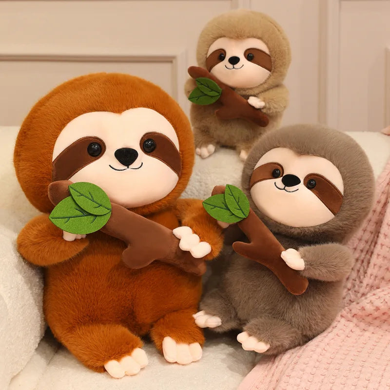 Kawaii Sloth Holding A Leaf Plush Toy product photo 5