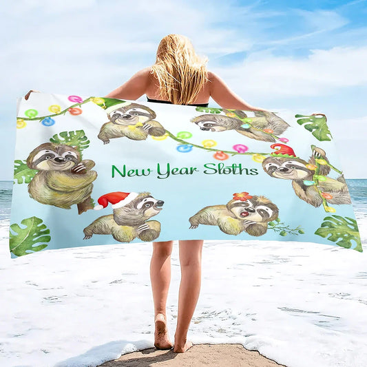 New Year Sloths Towel product photo