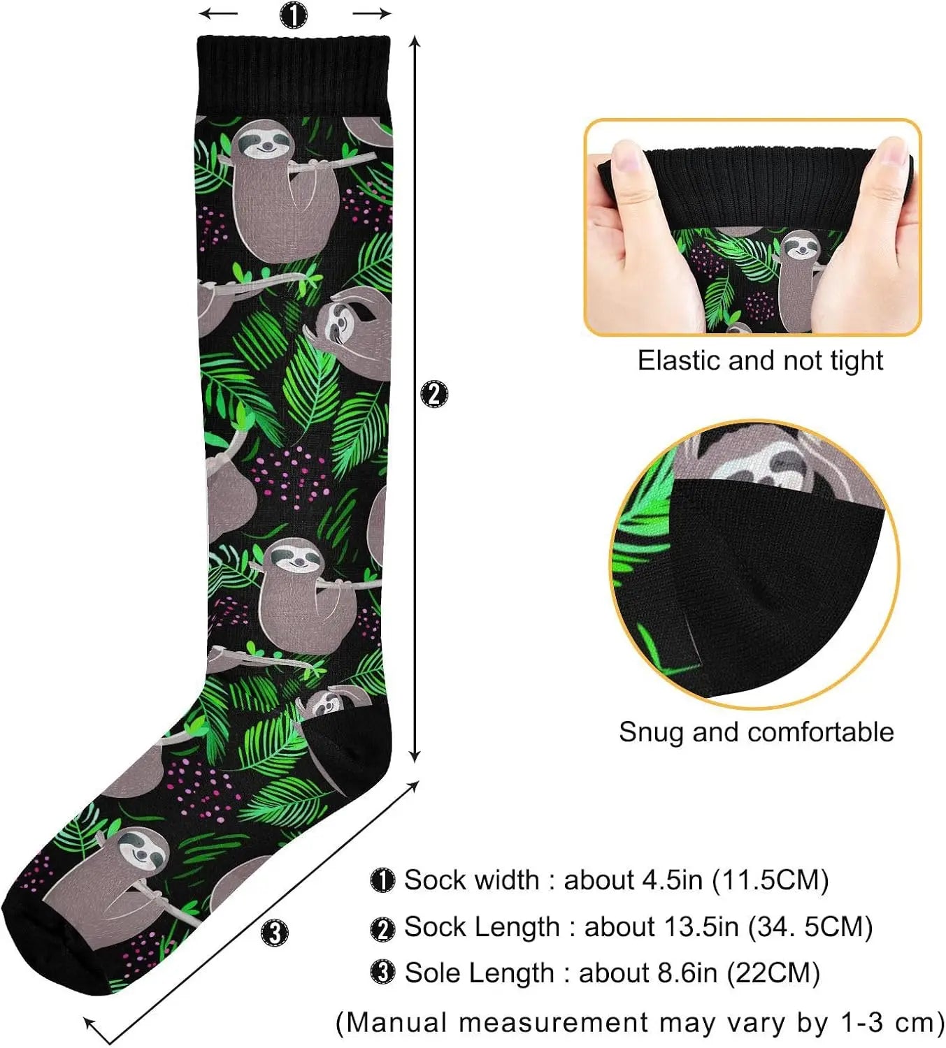 Cute Sloth Compression Socks product photo 3
