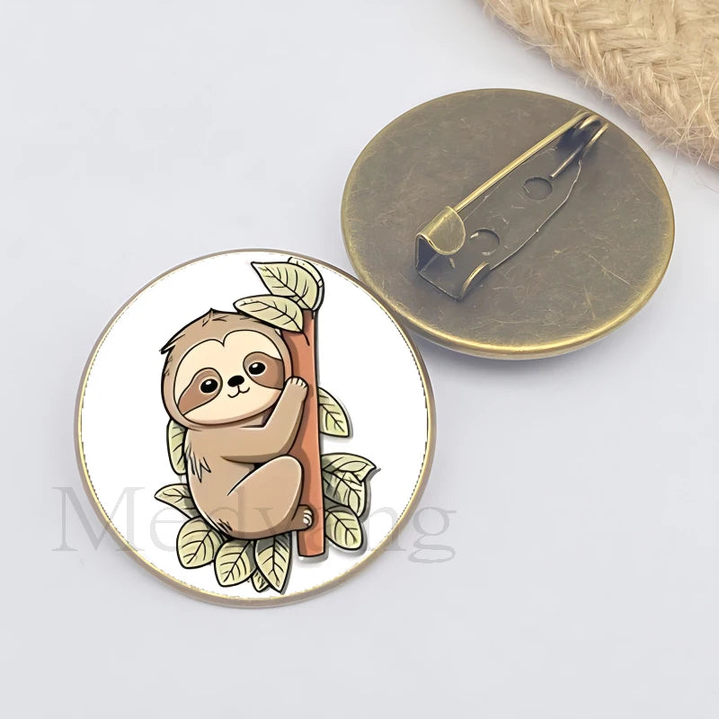 Cute sloth brooch