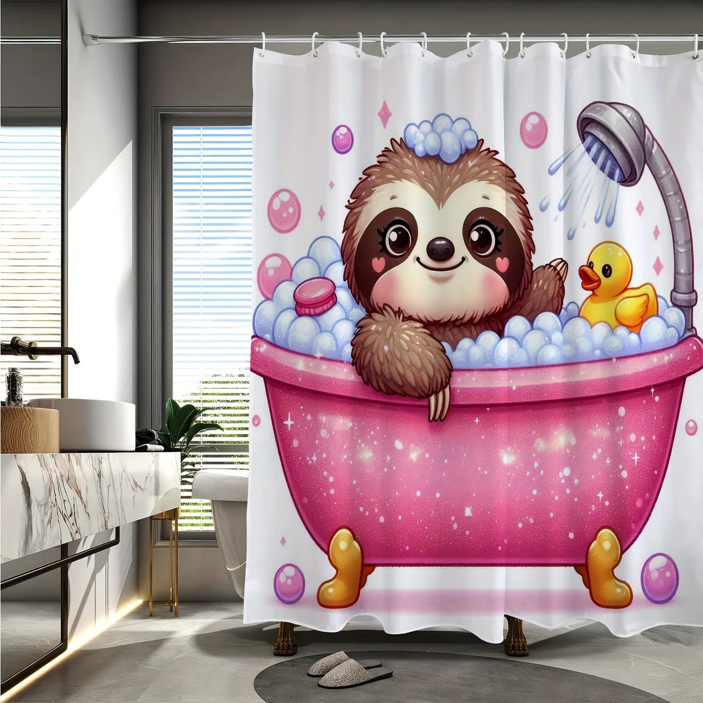 Bathtub Sloth Shower Curtain