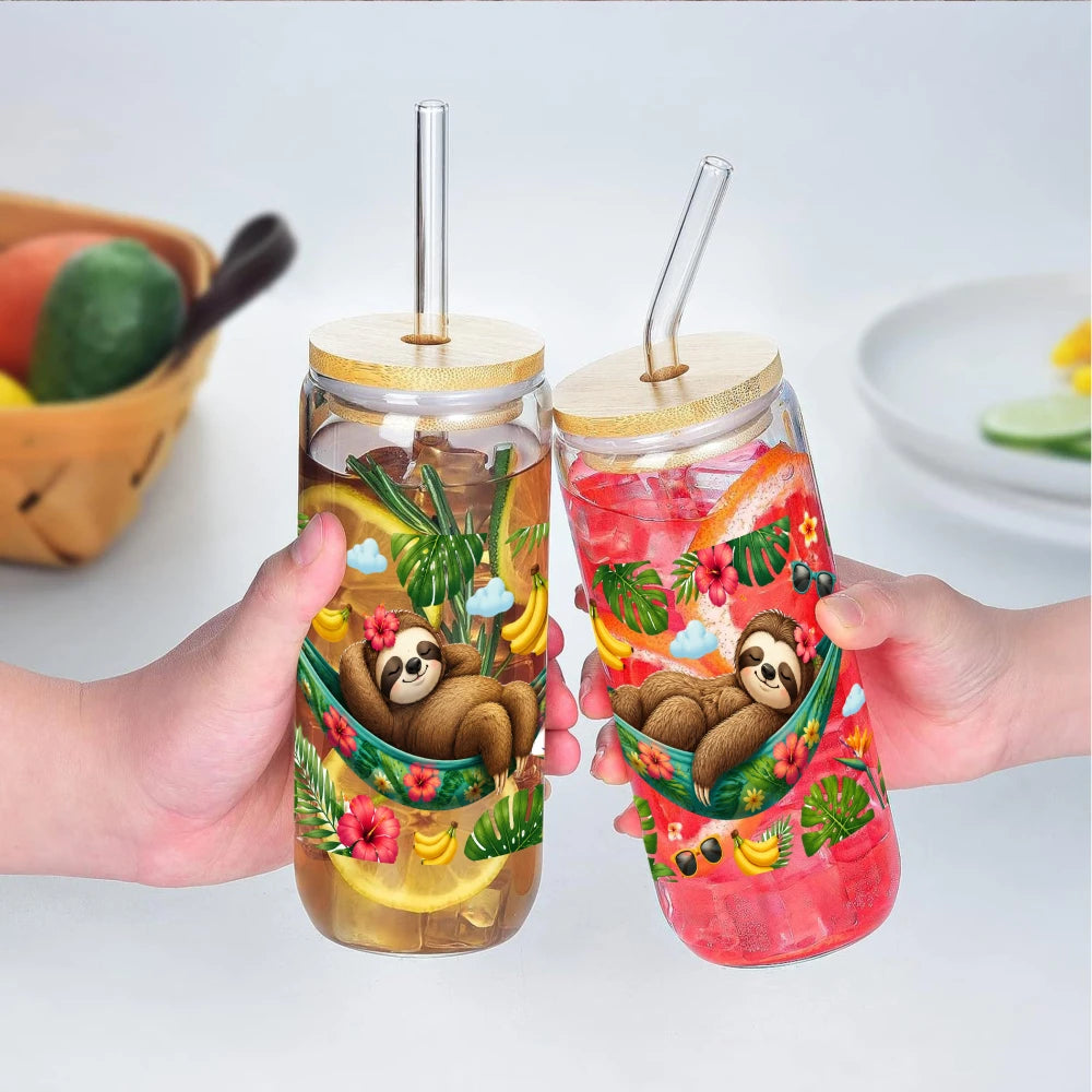 5 Sheets Tropical Sloth Hammock Transfer Stickers