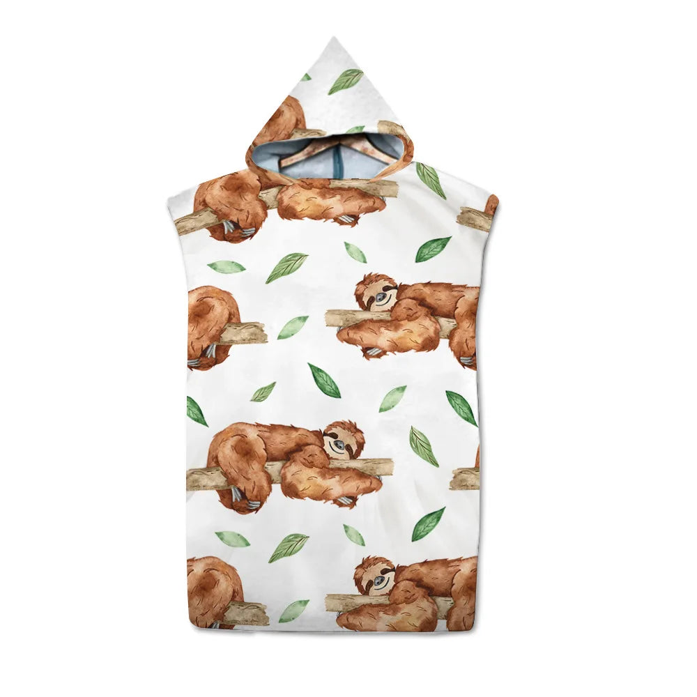 Assorted Cute Sloth Hooded Towel