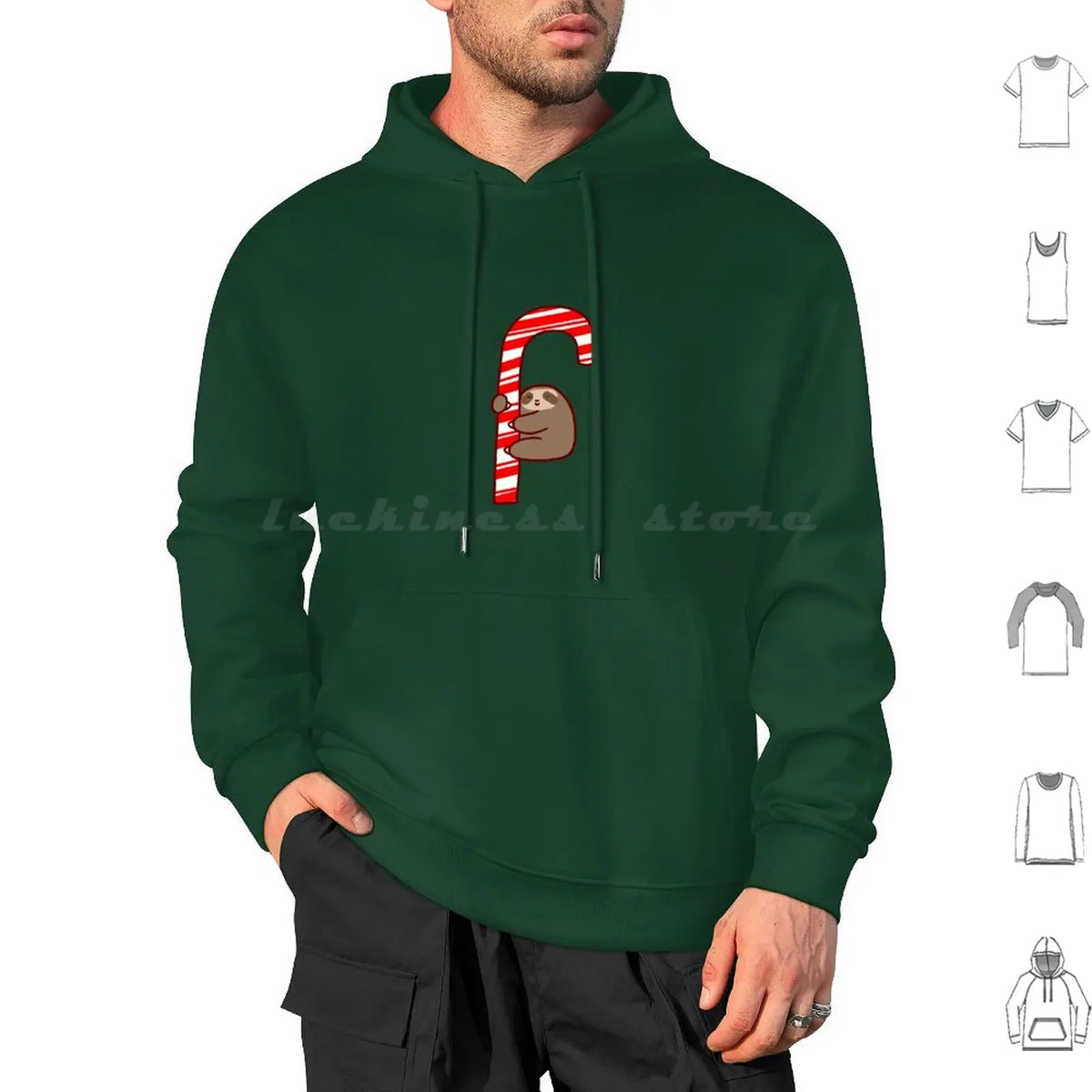 Sloth & Candy Cane Christmas Hoodie