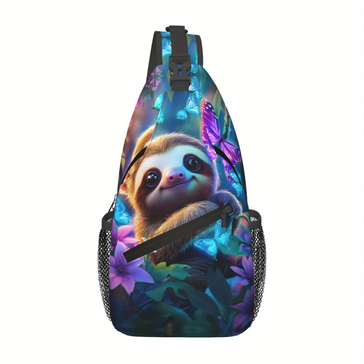 Sloth Butterflies & Flowers Crossbody bag