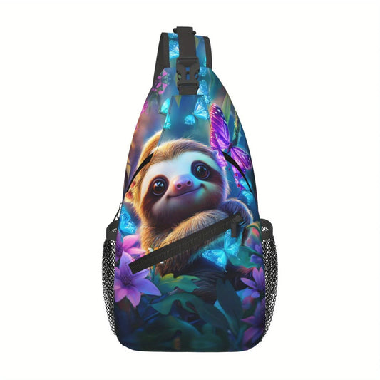 Sloth Butterflies & Flowers Crossbody bag