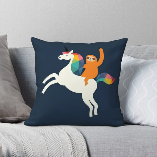 Unicorn & Sloth Cushion Cover