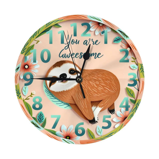 You Are Awesome Sloth Wall Clock product photo 1