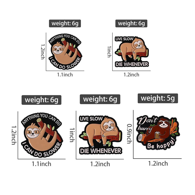 Cute Sloth Enamel Pins