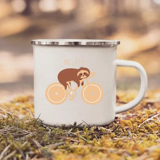 Cycling Sloth Enamel Mug