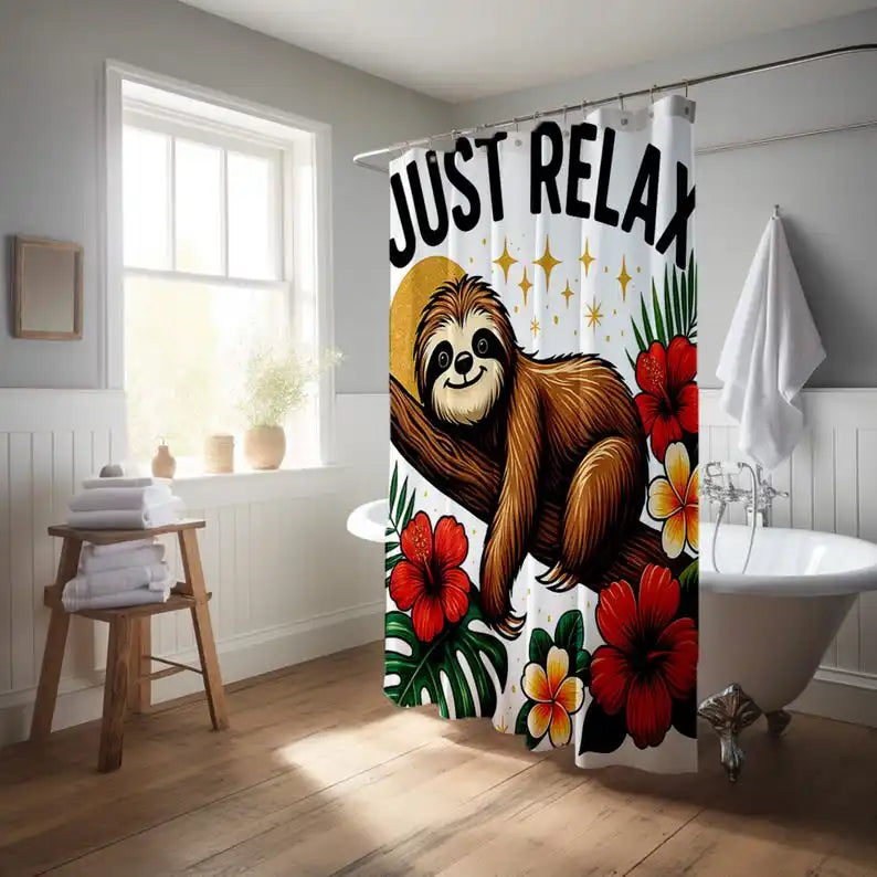 Just Relax Sloth Shower Curtain