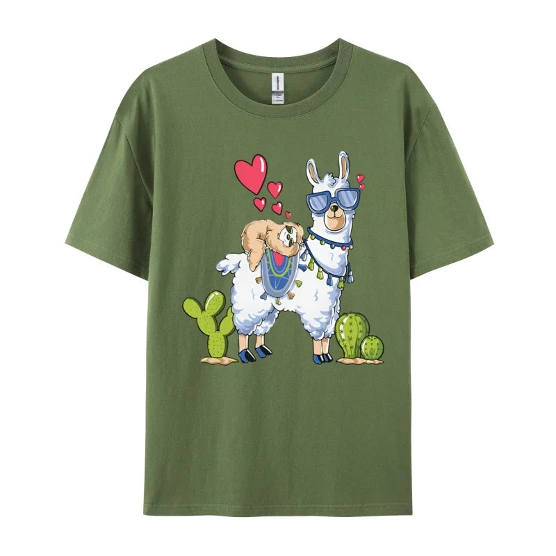 Sloth Riding Llama T-Shirt