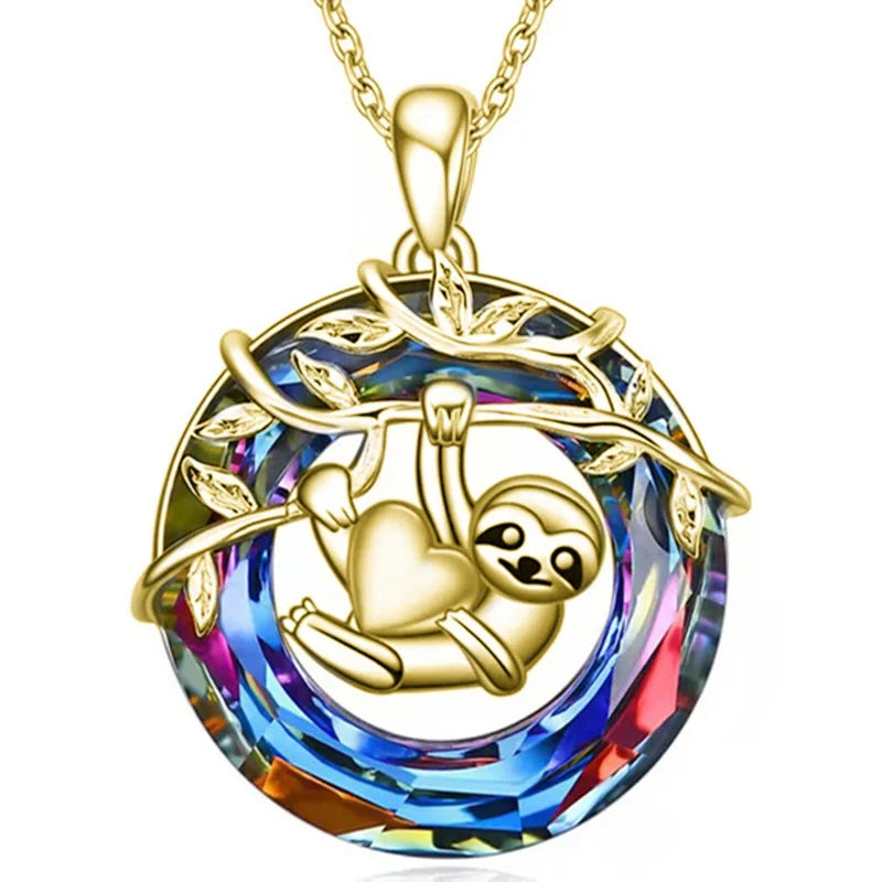 Heart Hugging Sloth Necklace