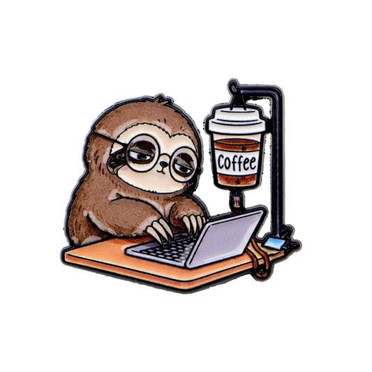 Working Sloth Enamel Pin Badge