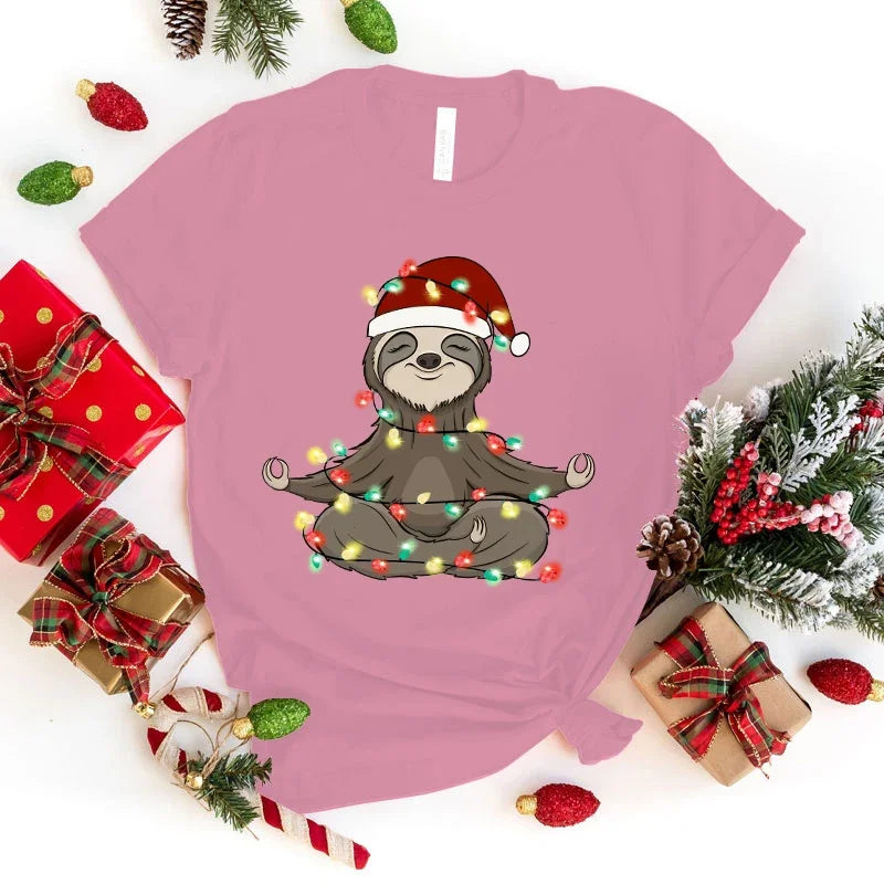 Christmas Fairy Lights Sloth T-Shirt