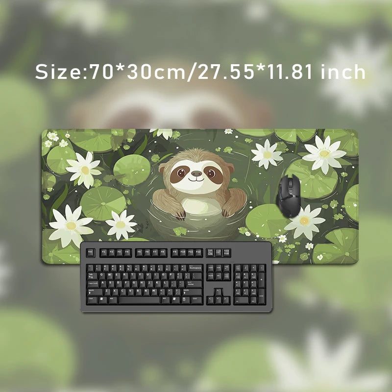 Water Lily Sloth Large Desk Mat