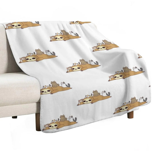Sloth & Cats Blanket