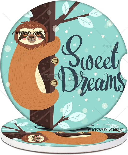 Sloth Car Cup Holder Coasters