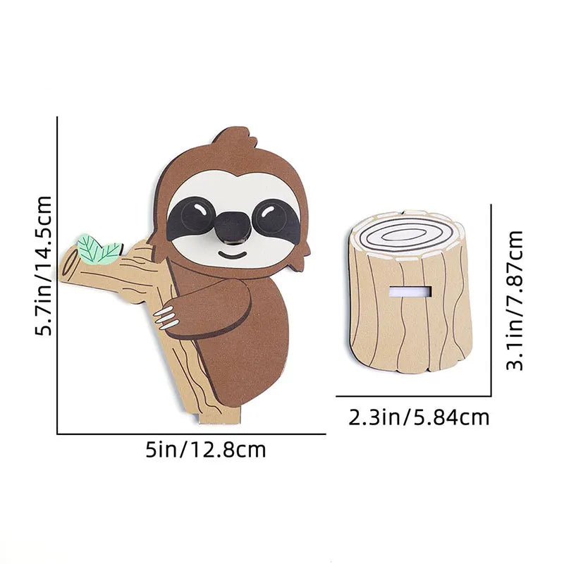 Cute Sloth Wood Carvings Glasses Holder