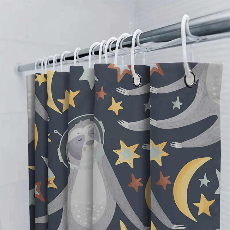 Space Explorer Sloth Shower Curtain