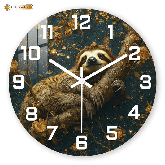 Sloth On A Branch Wall Clock