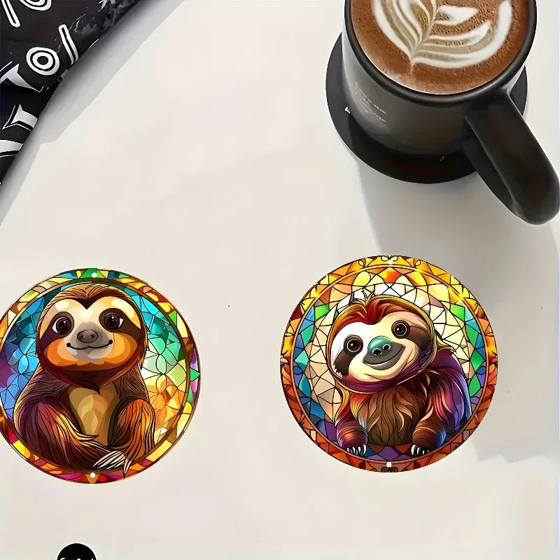 Sloth Wooden Heat-Resistant Coasters