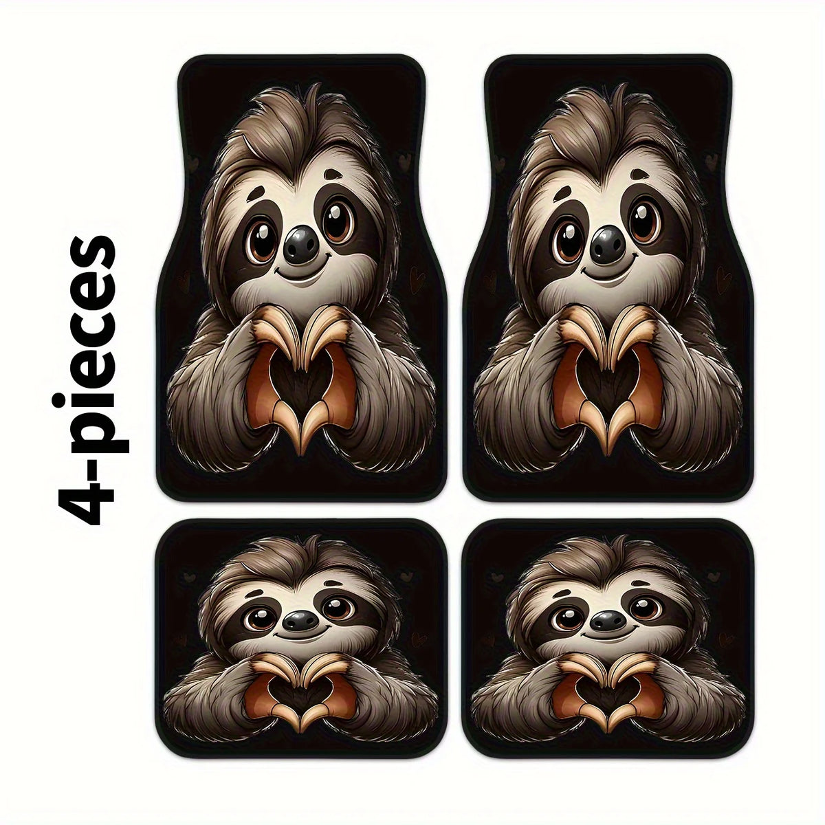 4 Piece Sloth Car Mats