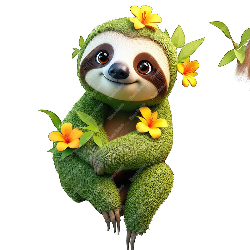 Forest Sloth Wall Stickers