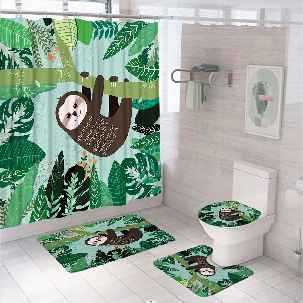 Various Funny Sloth Shower Curtain Set and Bathroom Sets