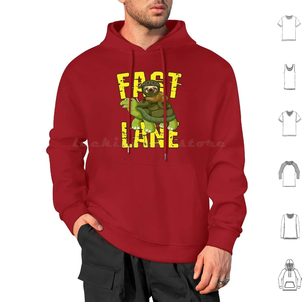 Fast Lane Sloth On Turtle Hoodie