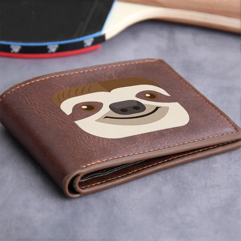 Sloth Face Leather Wallet