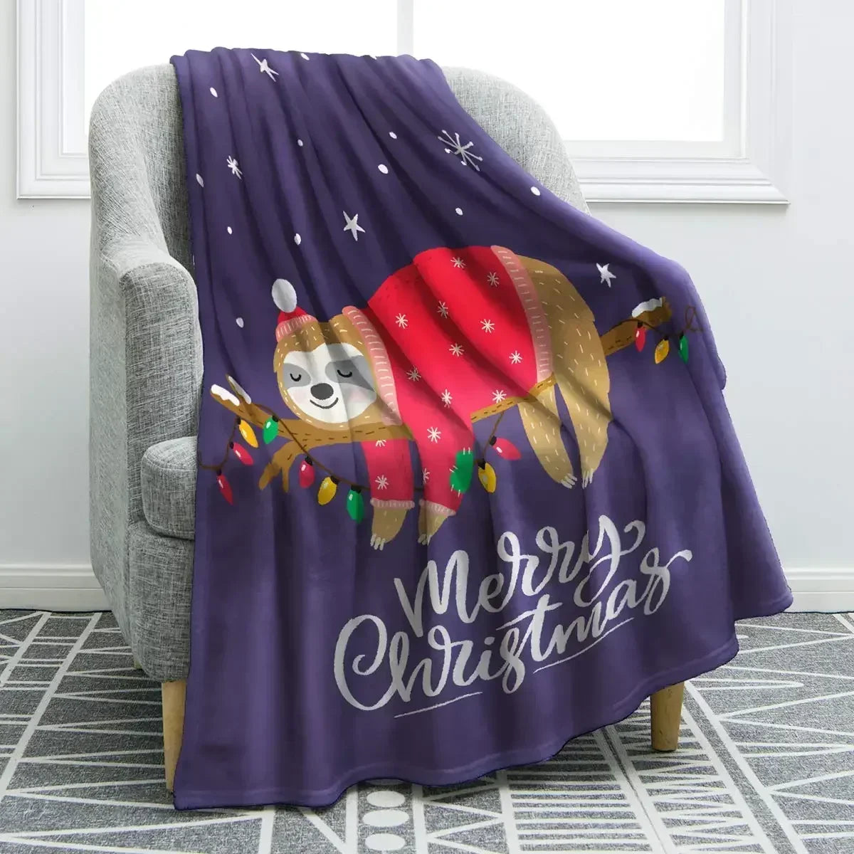 Sloth Theme Throw Blanket