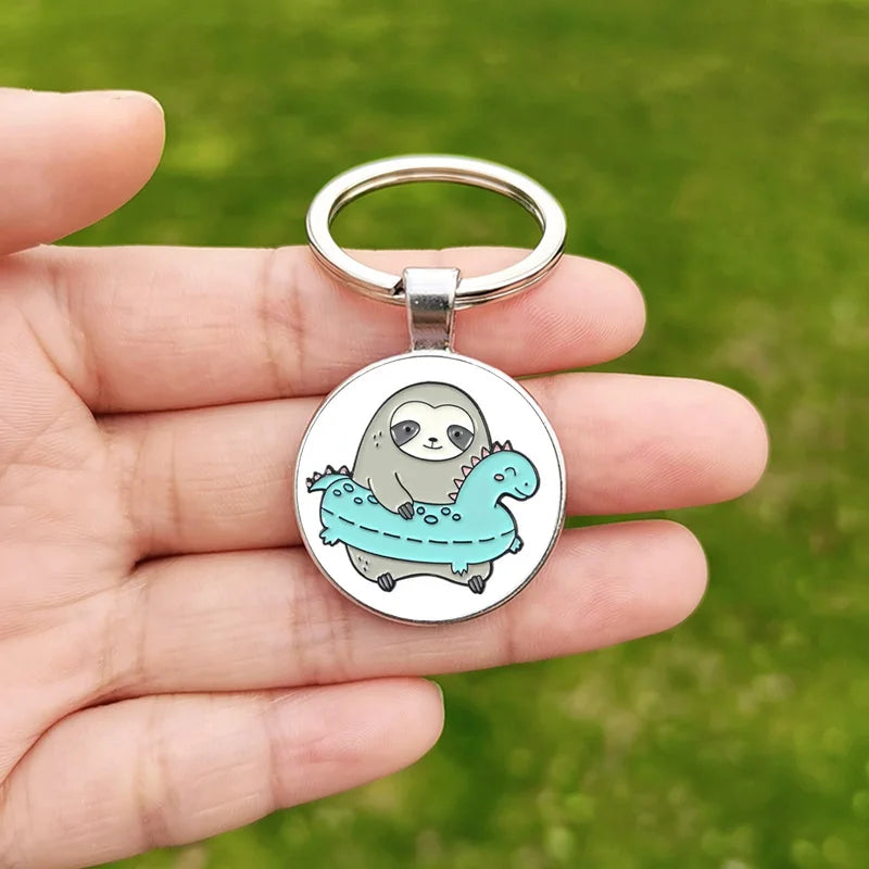 Sloth Keychain Pendant Cartoon Swimming Climbing Tree / Watermelon Sloth