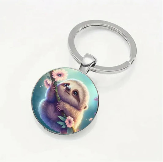 Sloth Charm Keychain