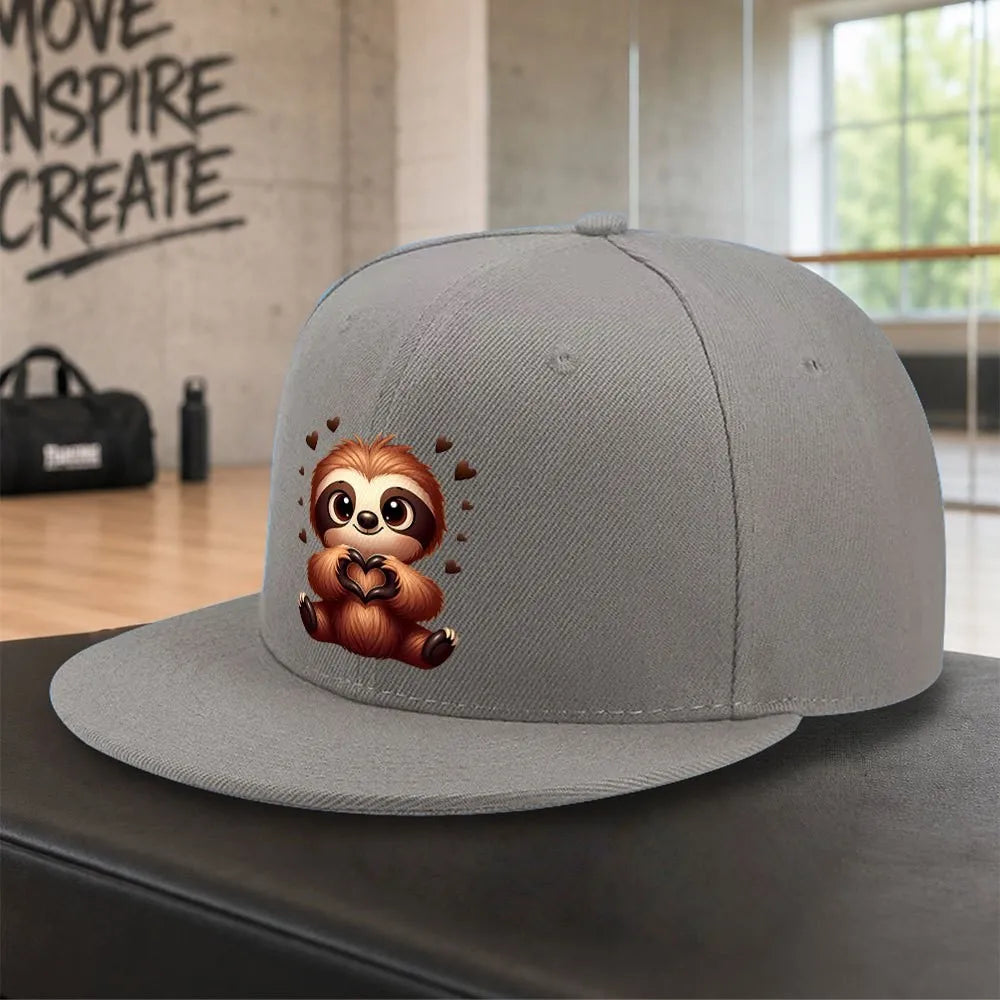 Cute Sloth Love Heart Design Baseball Cap