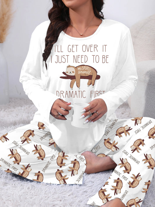 I'll Get Over It Sloth Long Sleeve Long Pants Pajamas