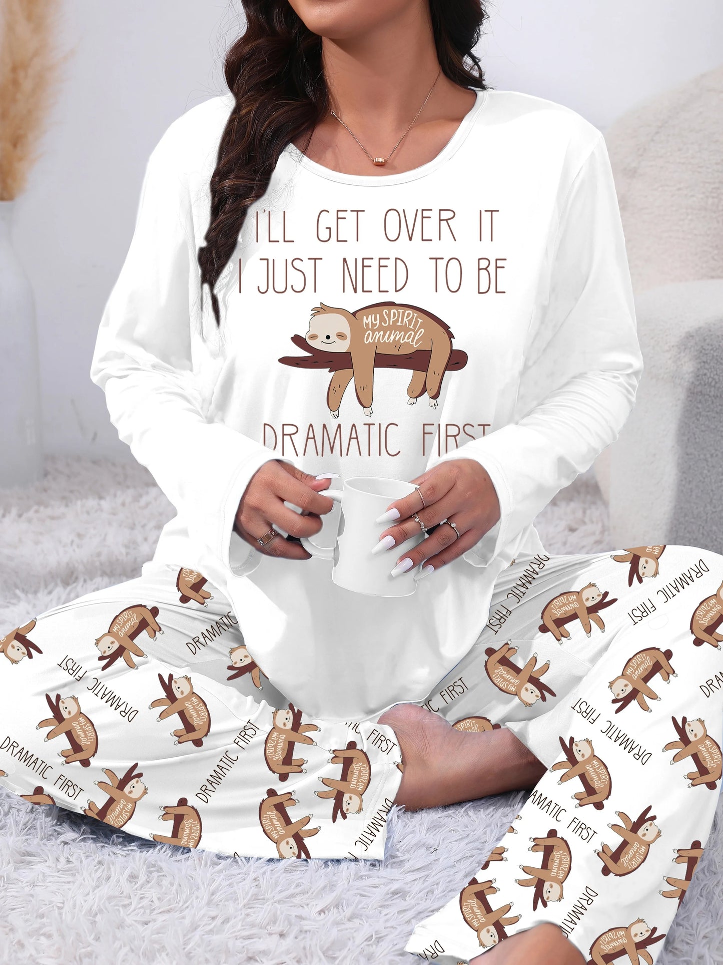I'll Get Over It Sloth Long Sleeve Long Pants Pajamas