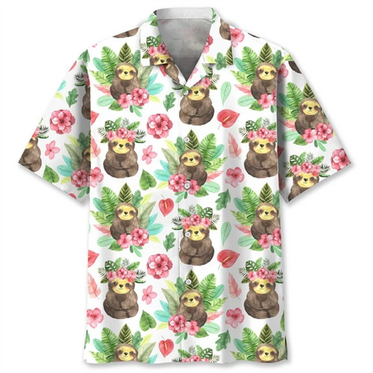 Short Sleeve Sloth Theme Shirt product photo